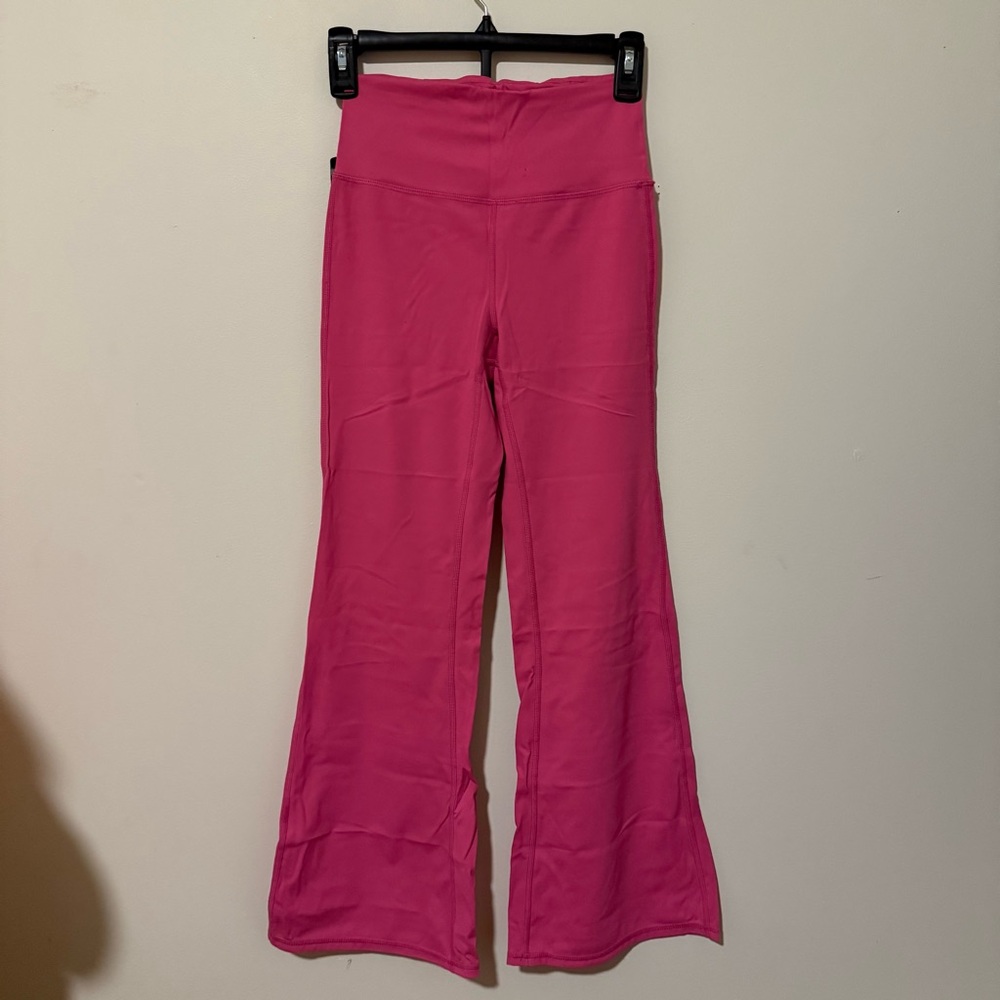High-Waist Pink Flare Yoga Pants